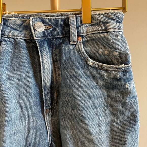 Garage Wide Leg Ripped Medium Wash Jeans Size 01/25 - Picture 5 of 6